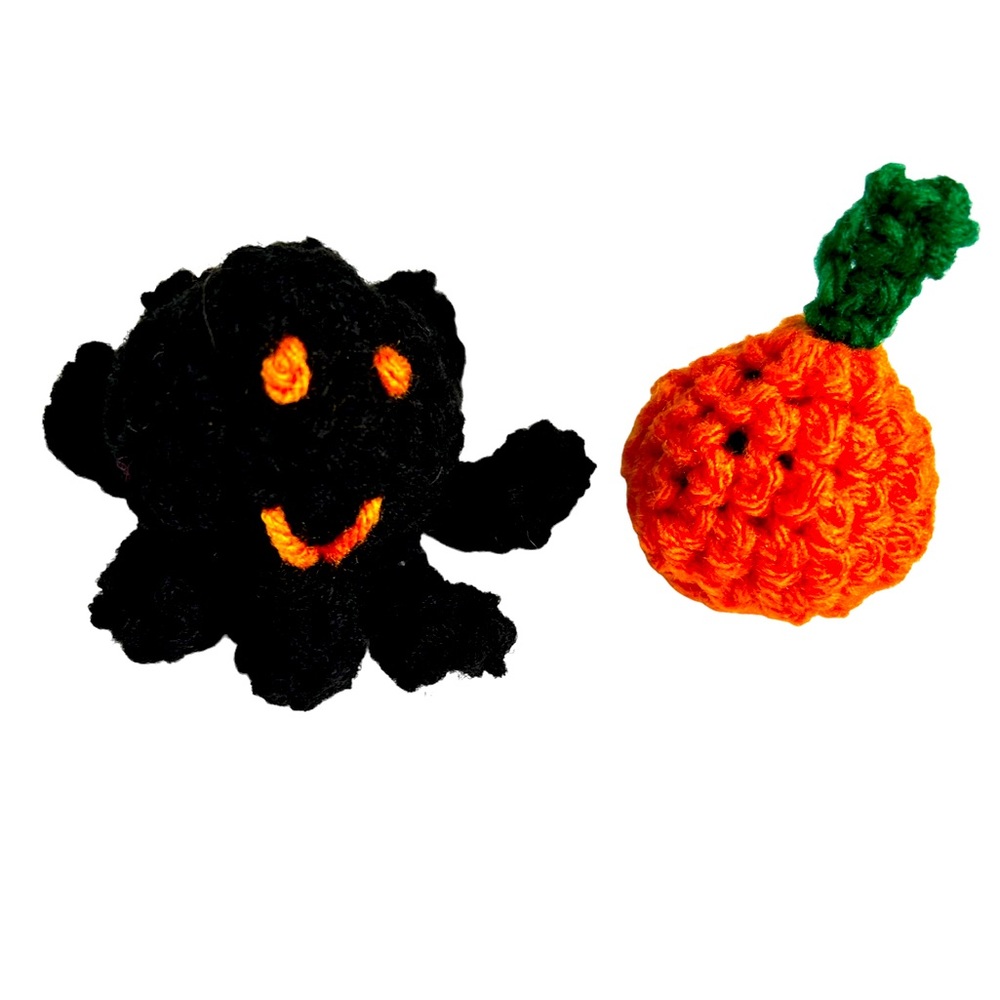 Relisted Crochet Organic Catnip Colorful Interactive Spider & Pumpkin Toys - Picture 7 of 10